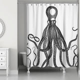 Black Vintage Octopus Shower Curtain
