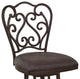 Olmost 30" Metal Swivel Barstool, Bandero Espresso Fabric and Auburn Bay Finish