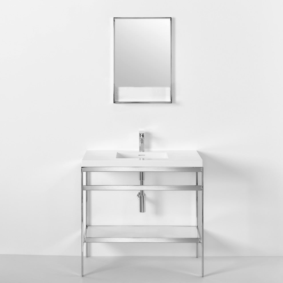 C 36.25" Single Bathroom Vanity With Mirror