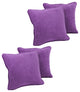 18" Double-Corded Solid Microsuede Square Throw Pillows, Set of 4, Ultra Violet