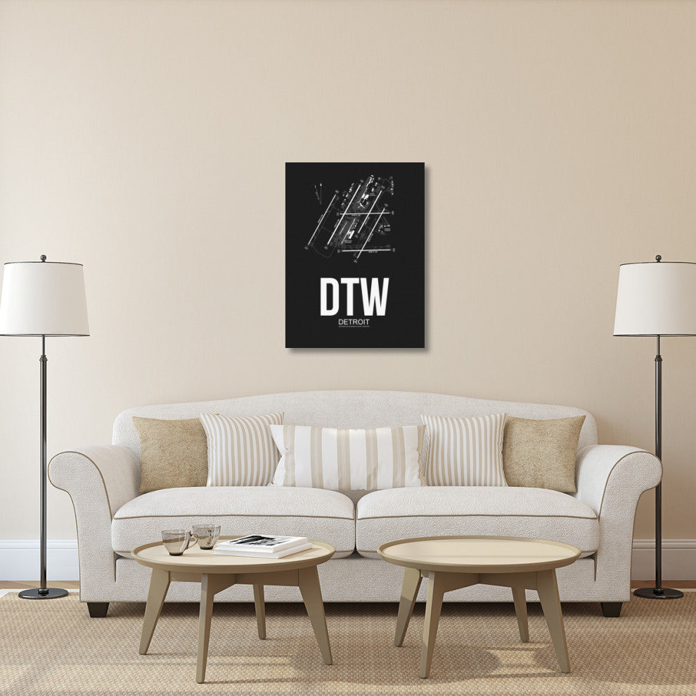 "DTW Detroit Airport Black" Fine Art Print