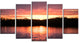 Sunset on Tropical Lagoon, Landscape Canvas Art Print, 60"x32", 5 Panels