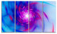 Turquoise Whirlpool Fractal Spirals, Abstract Art on Canvas, 48"x28", 4 Panels