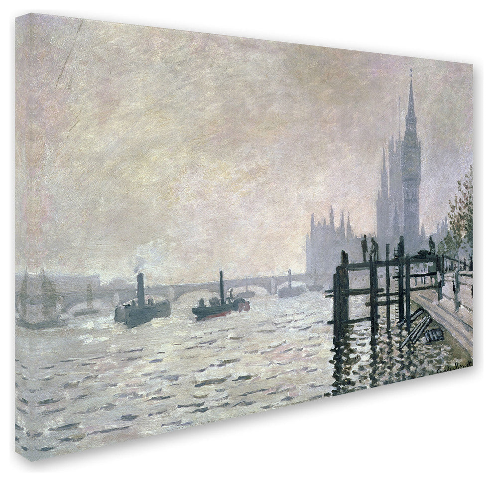 'The Thames Below Westminster' Canvas Art by Claude Monet