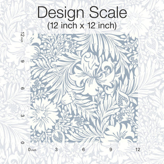 Wedgewood Blue Modern Acanthus Peel & Stick Wallpaper