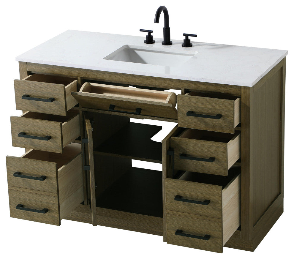 Home Living 48" Single Bathroom Vanity, Chestnut Brown