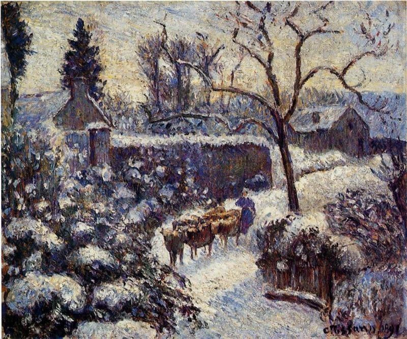 Camille Pissarro The Effect of Snow at Montfoucault Wall Decal Print