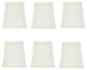 Retro Drum 4" Clip-on Chandelier Lampshades, White Linen, Set of 6