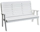 Poly Winston Garden Bench, White, 5 Foot