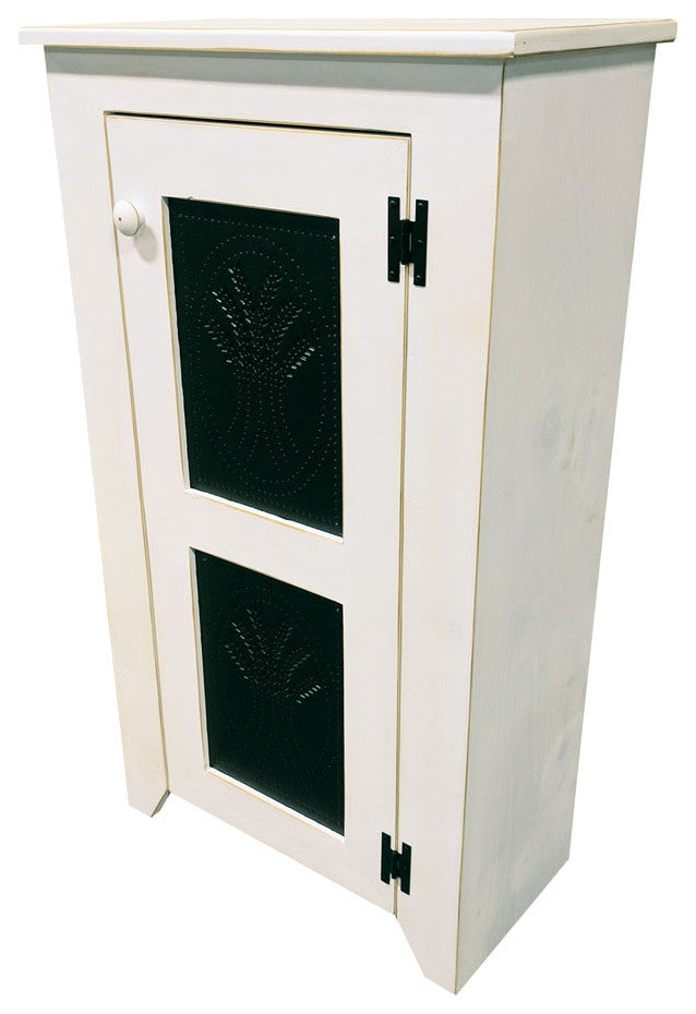 Punched Tin Cabinet, Cottage White