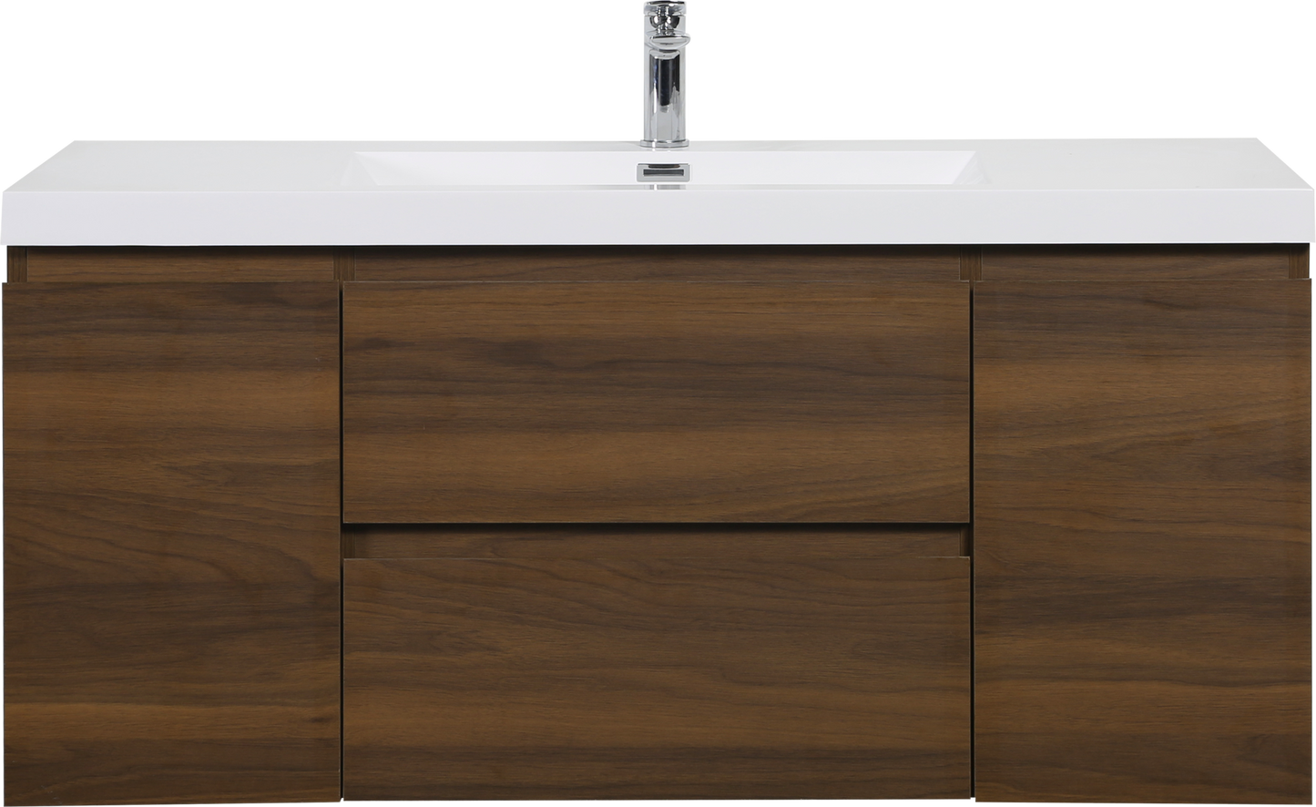 Alma-Pre 48"³ Wall Mounted Vanity With Integrated Sink, Ebony Brown
