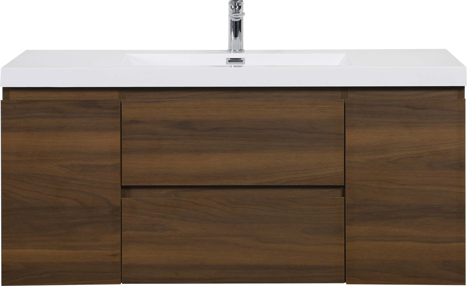 Alma-Pre 48"³ Wall Mounted Vanity With Integrated Sink, Ebony Brown
