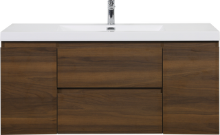 Alma-Pre 48"³ Wall Mounted Vanity With Integrated Sink, Ebony Brown
