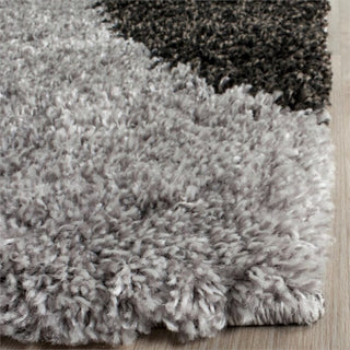 Safavieh Portofino Shag 4' X 6' Power Loomed Rug in Gray and Black