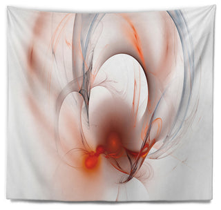 Red Fractal Galactic Nebula Abstract Wall Tapestry, 60"x50"