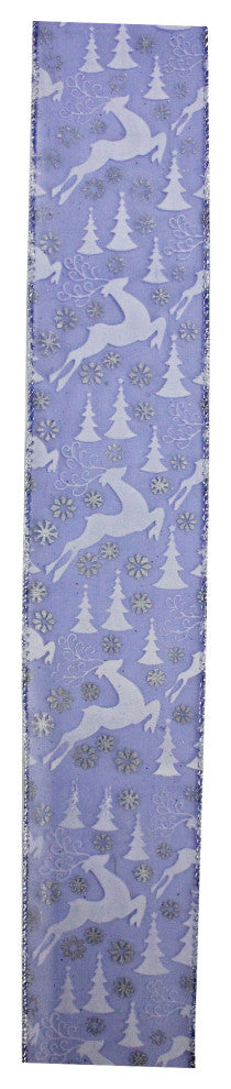 Flying Reindeer Wired Christmas Craft Ribbon