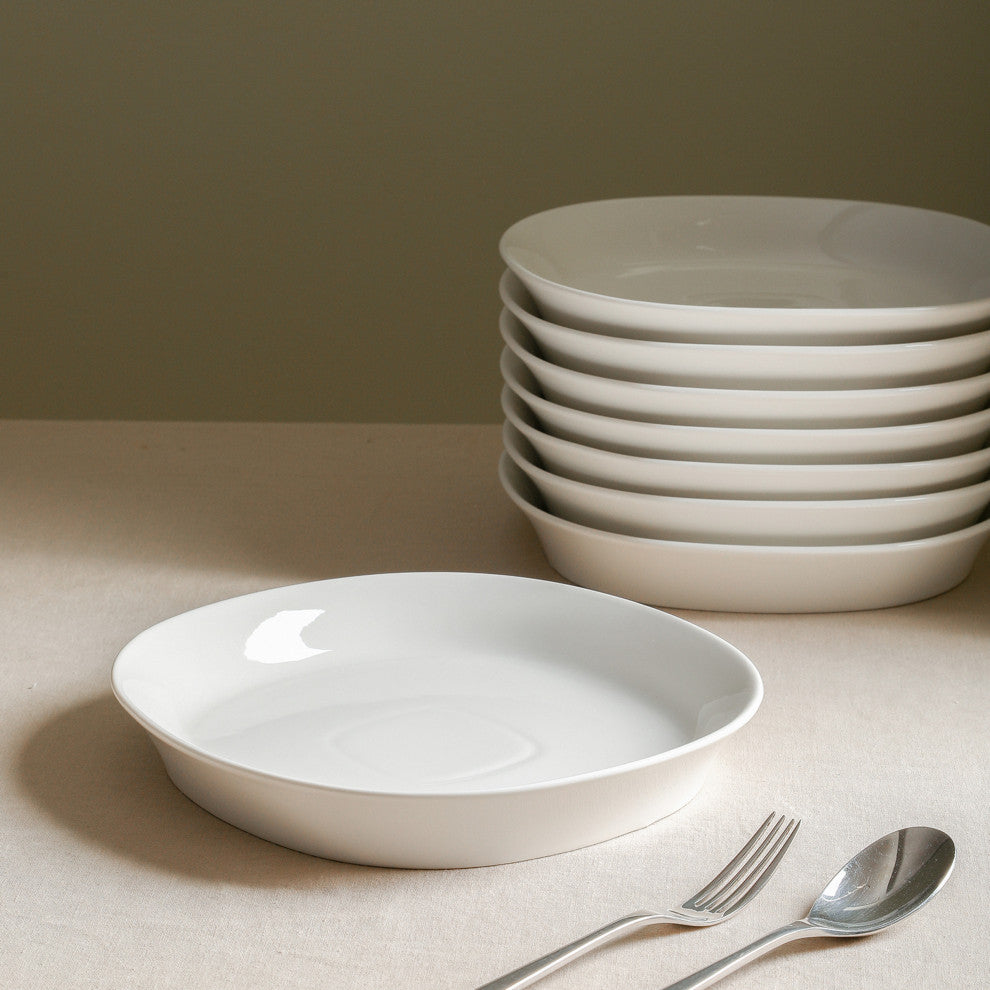 Stone Lain Quadro Porcelain Pasta Bowl Set of 4, White