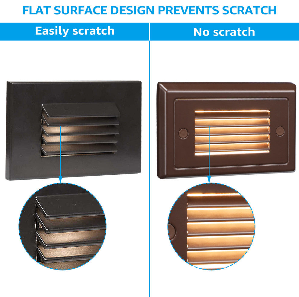 12-Pack Low Voltage Louvered Step Light, 3000K Warm White