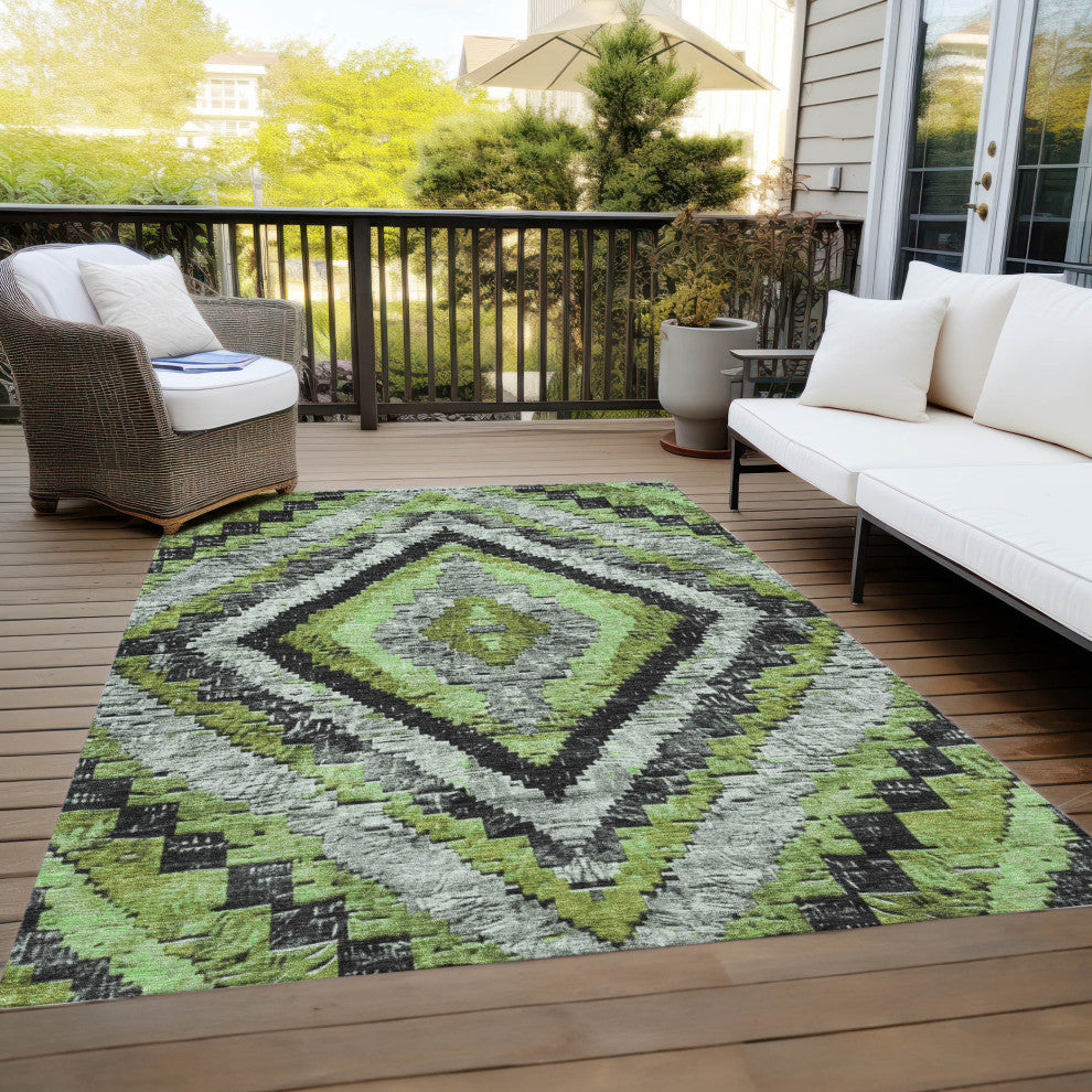Machine Washable Indoor/Outdoor Chantille ACN1890 Aloe 5' x 7'6" Rug