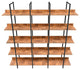 TATEUS Bookcase Home Office Bookshelf, Vintage Industrial Style Shelf 5 tier, Black/Brown