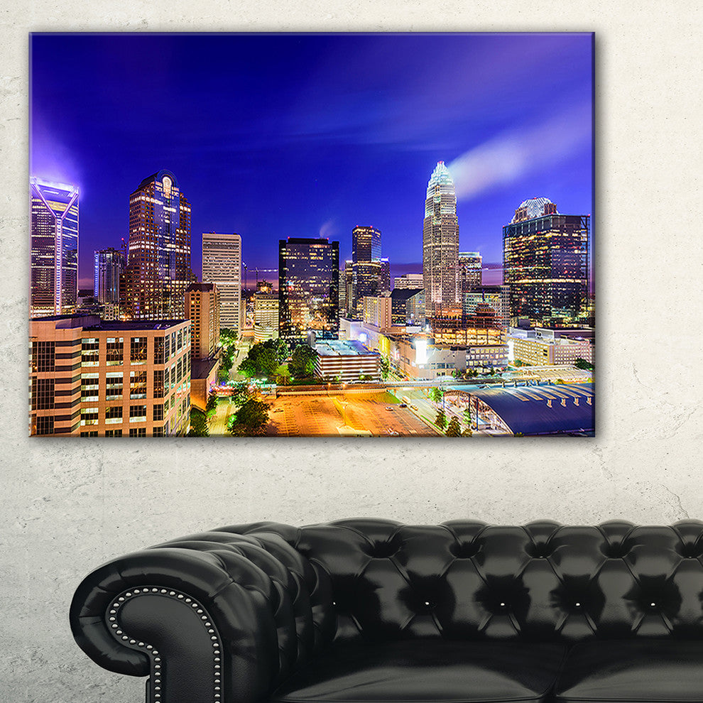 "Charlotte North Carolina" Canvas Print60"x28", 1 Panel