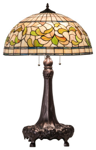 Meyda Lighting 230449 31" High Tiffany Turning Leaf Table Lamp
