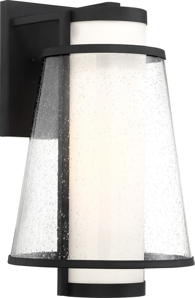 Nuvo Anau 1-Light Incandescent Matte Black Glass Wall Mount