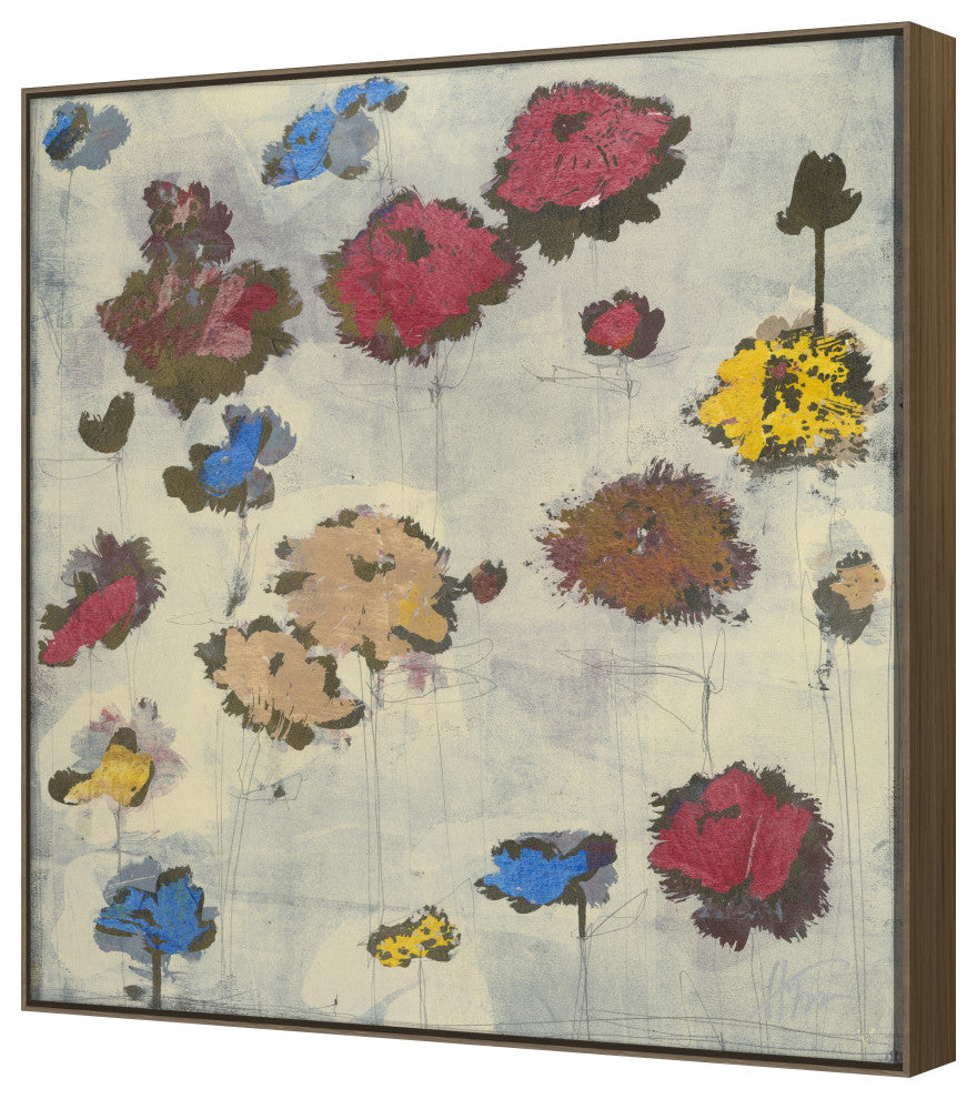Pop Flowers 2 Fine Art Print, Walnut, 50"x45"