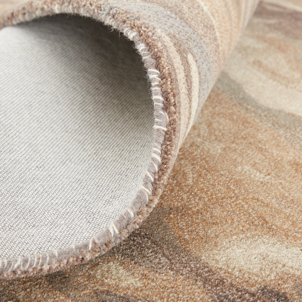 Weave & Wander Nakita Rug, Biscuit Tan/Morel Brown, 2ft x 3ft Rug