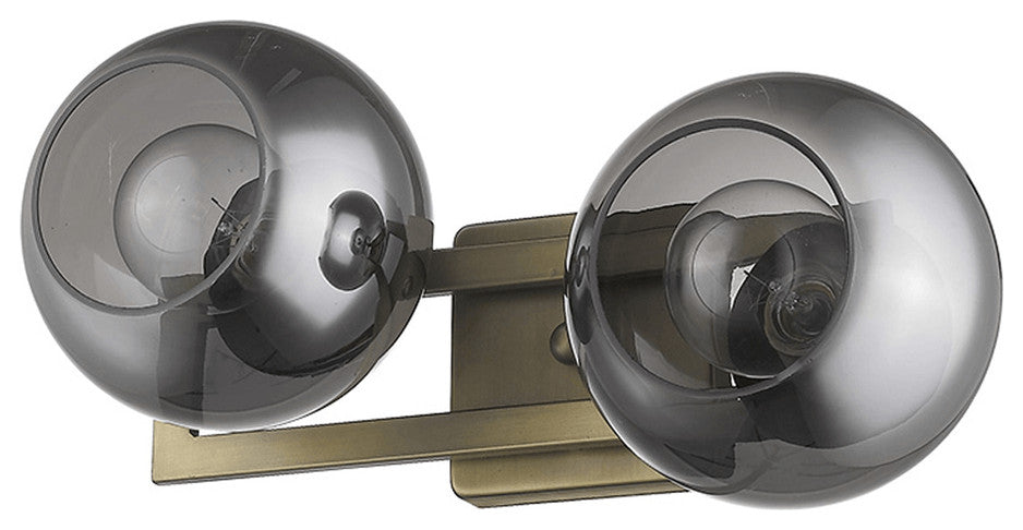 Lunette 2-Light Aged Brass Sconce