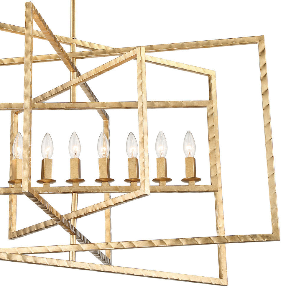Capri 9 Light Antique Gold Chandelier