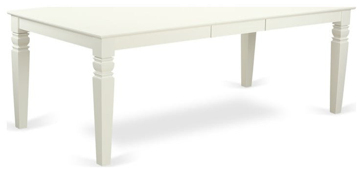 9-Piece Set, 8 Chairs and Butter Leaf Table Solid Wood Frame, Linen White