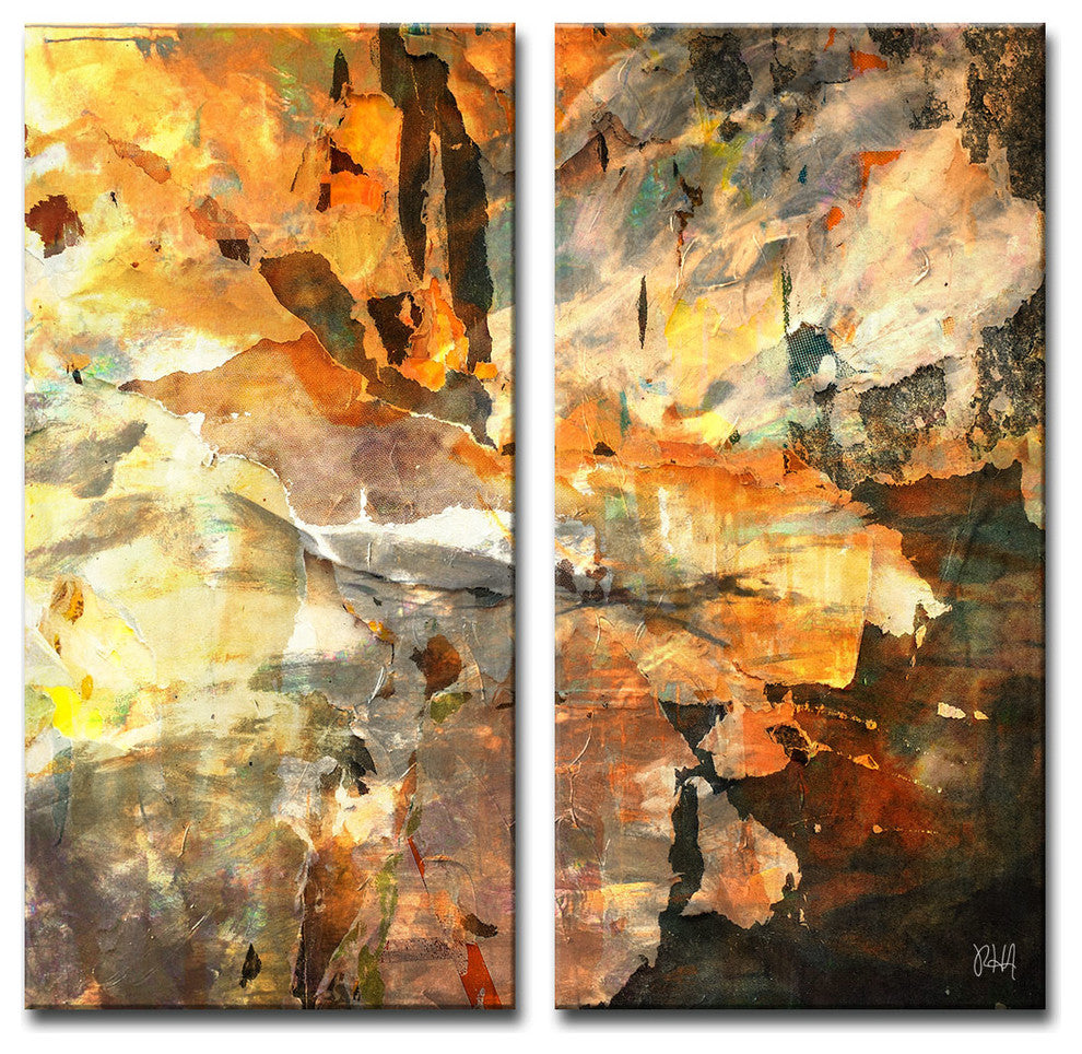 Abstract ABS I, Canvas Wall Art, 24"x12" 2-Panels