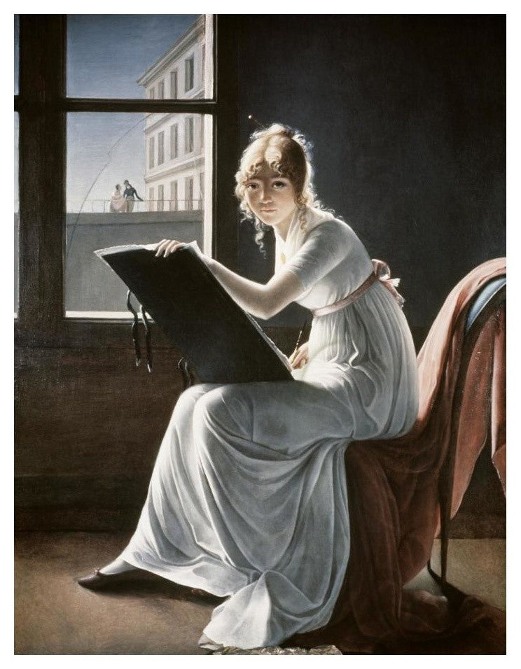 "Young Woman Drawing 1801" Digital Paper Print by Marie Denise Villers, 19"x24"