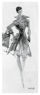 "Fashion Sketchbook VII" Digital Paper Print by Anne Tavoletti, 14"x32"