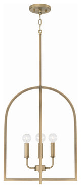 Lawson Four Light Foyer Pendant, Aged Brass