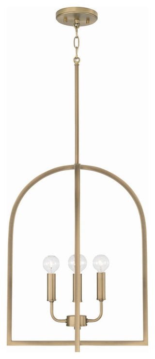 Lawson Four Light Foyer Pendant, Aged Brass