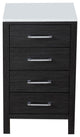 Virtu USA Dior 18" Side Cabinet Only, Zebra Gray, White Stone