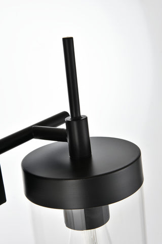 2 Light Black And Clear Bath Sconce