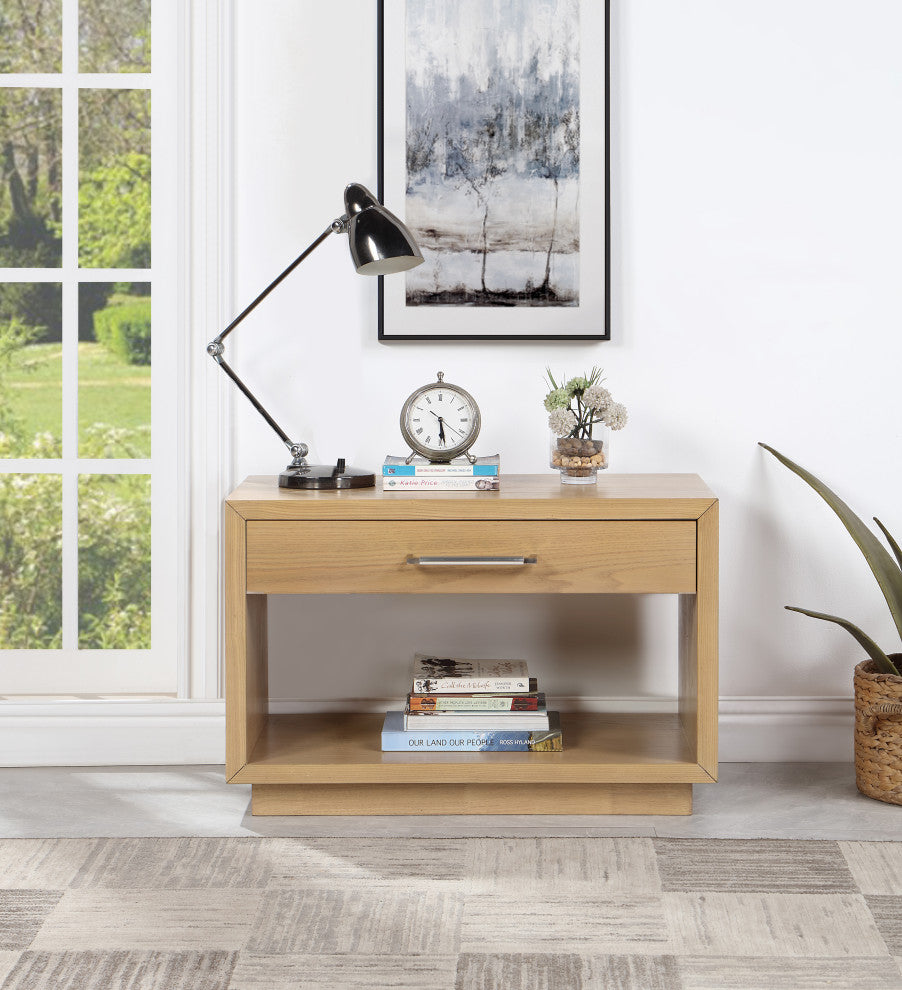 Avery Wood Veneer Night Stand, Oak