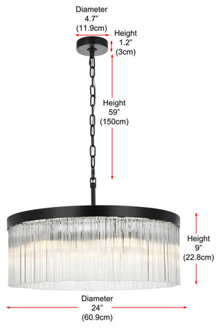 Home Living 24" Chandelier, Black