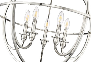 5 Light 24 in. Polished Nickel Chandelier