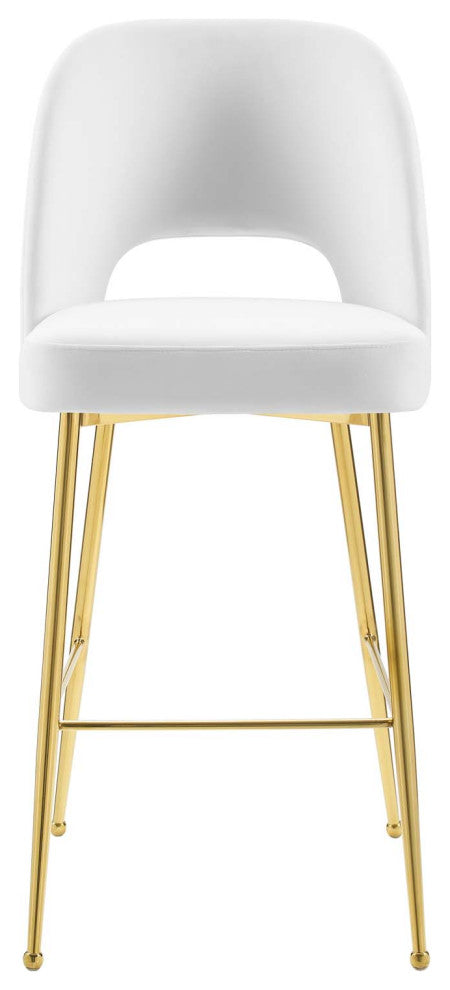 Rouse Performance Velvet Bar Stool-White