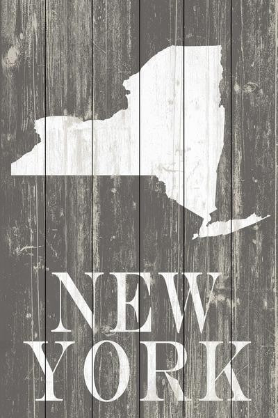 "New York Profile" Painting Print on White Wood, 30"x45"