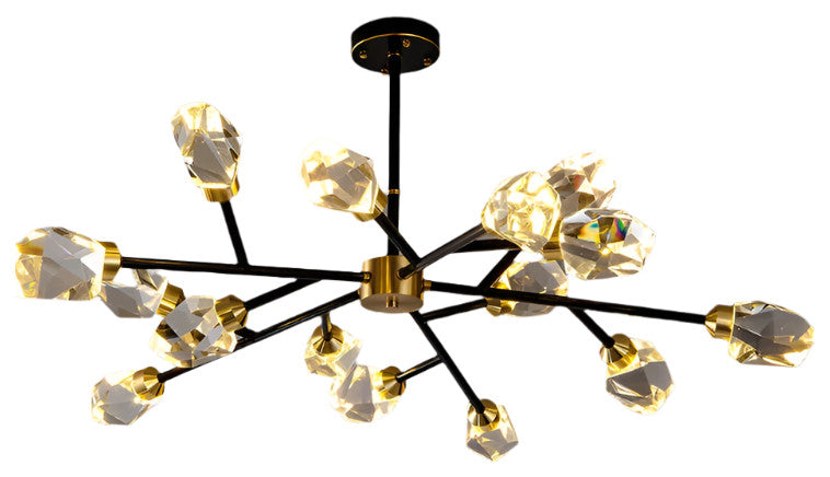 Bari Crystal Branch Chandelier, Black, 12 Lights