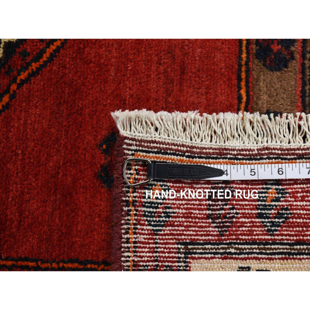 Maroon Red New Persian Pure Wool Hand Knotted Runner Rug 5'2" x 10'6"