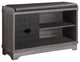 Benzara BM160276 Sophisticated Shoe Cabinet with Leatherette Seat, Black