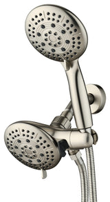 4.5" 3-Way Rainfall Showerhead and 6-Setting Handheld Shower Combo, Brushed Nickel
