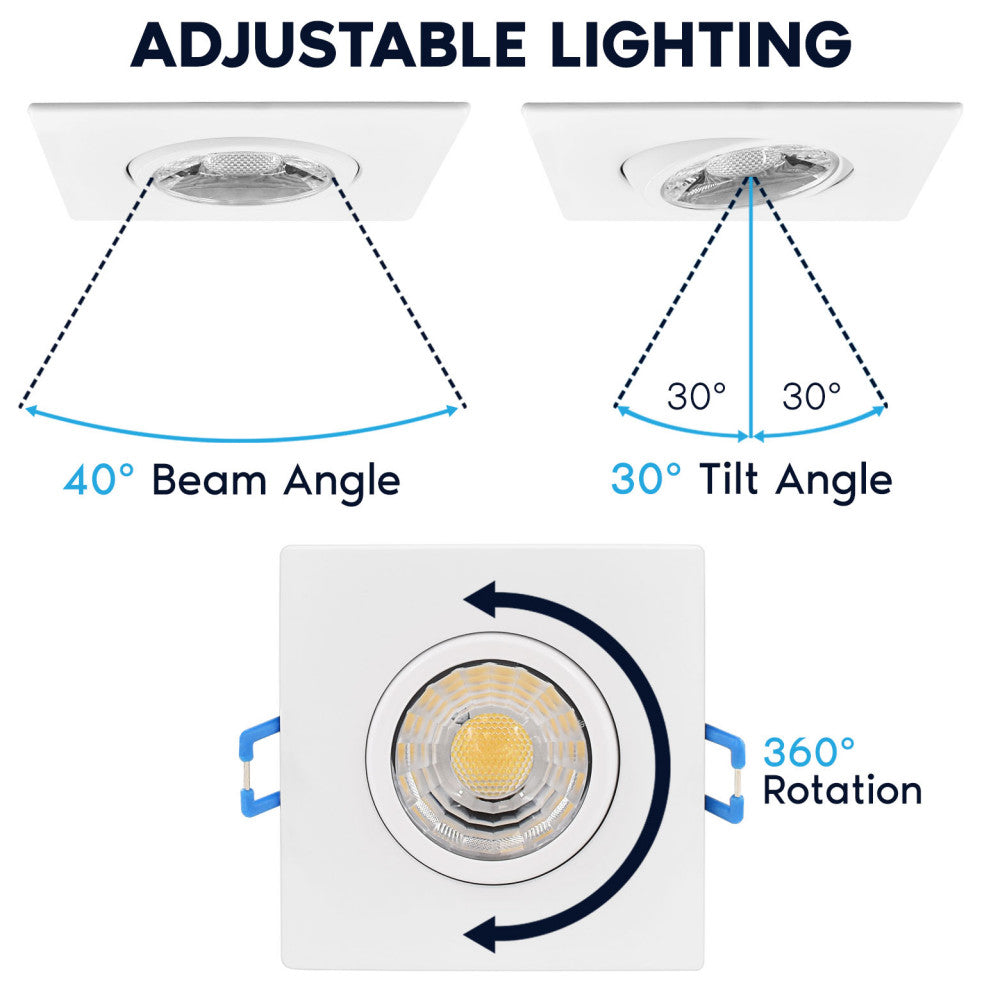 Luxrite 3" Recessed LED Light 8W 5 CCT 600LM Dimmable Damp Rated 4 Pack