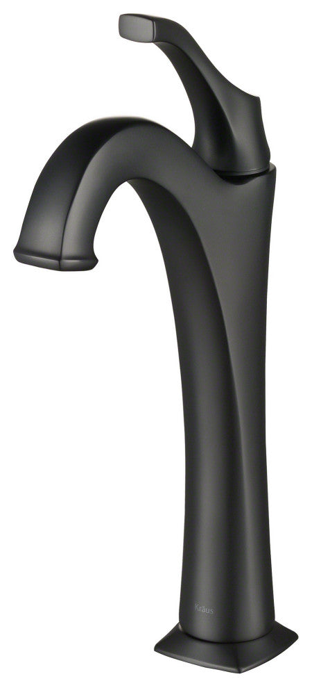 Kraus Arlo Single Handle Vessel Faucet, Pop Up Drain, Rubbed Bronze, Set of 2